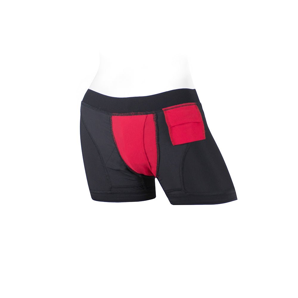 SpareParts Tomboii Nylon Boxer Briefs Harness Black/Red Size 2XL - Image 5