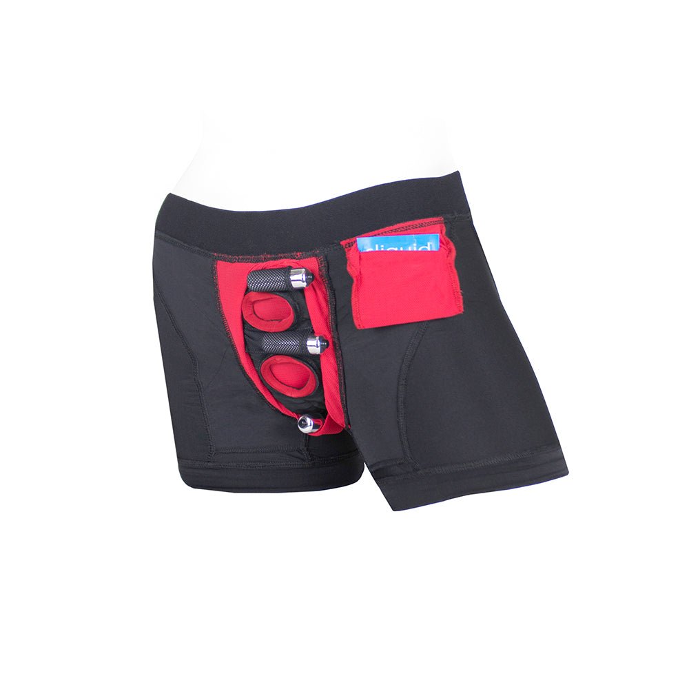 SpareParts Tomboii Nylon Boxer Briefs Harness Black/Red Size 2XL - Image 6