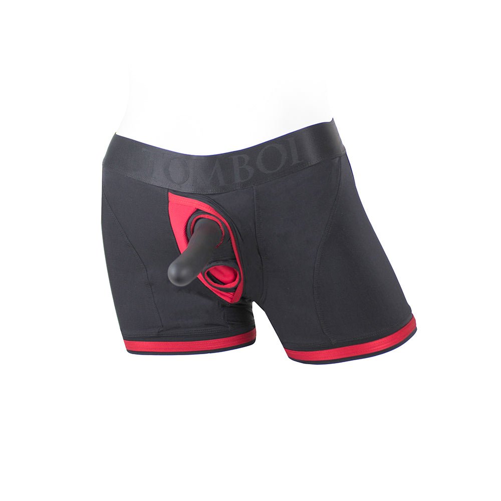 SpareParts Tomboii Nylon Boxer Briefs Harness Black/Red Size 2XL - Image 8
