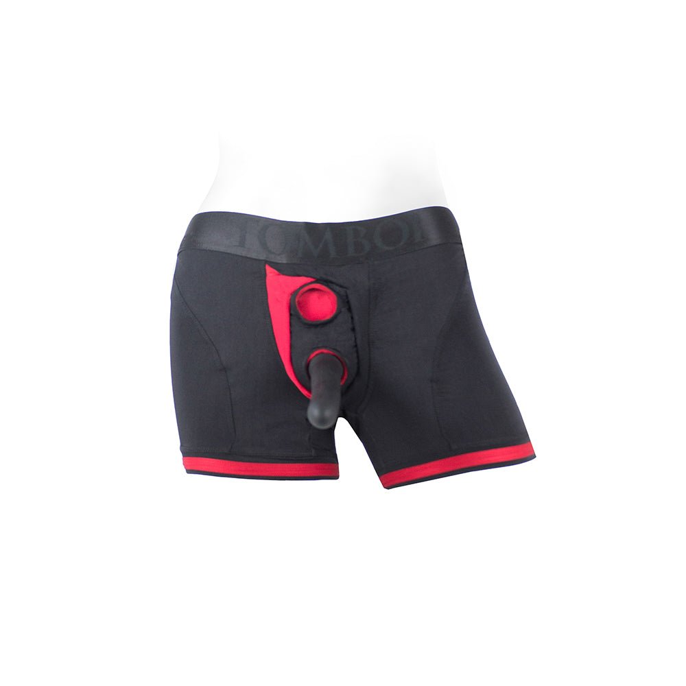 SpareParts Tomboii Nylon Boxer Briefs Harness Black/Red Size 2XL - Image 9