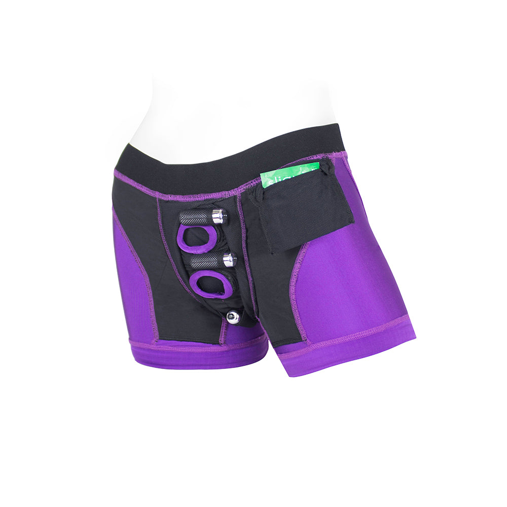 SpareParts Tomboii Nylon Boxer Briefs Harness Purple/Black Size L - Image 6