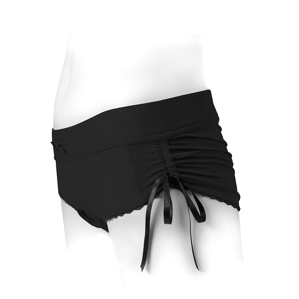 SpareParts Sasha Cinch Booty Short Harness Black Size XL - Image 6