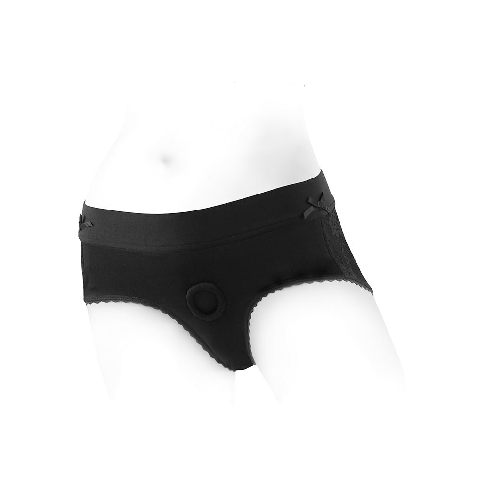 SpareParts Bella Cleavage Booty Short Harness Black Size 2XL - Image 2