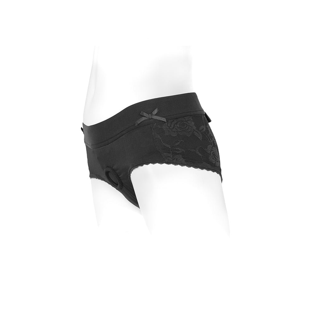 SpareParts Bella Cleavage Booty Short Harness Black Size 2XL - Image 6