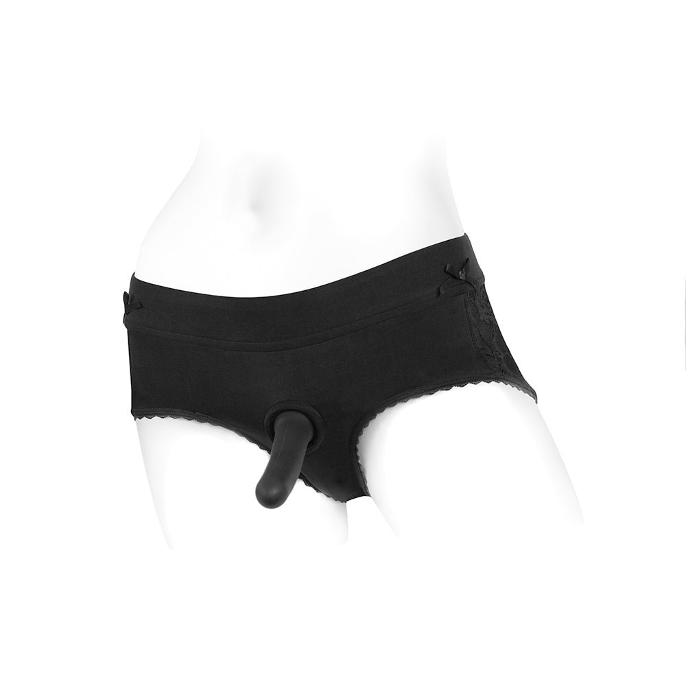 SpareParts Bella Cleavage Booty Short Harness Black Size 2XL - Image 9