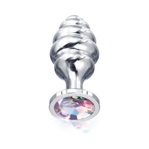 Alternative view of Nixie Ribbed Metal Butt Plug Honey Dipper Medium