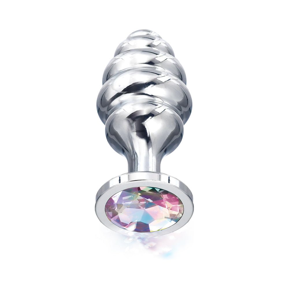 Nixie Ribbed Metal Butt Plug Honey Dipper Medium - Image 2