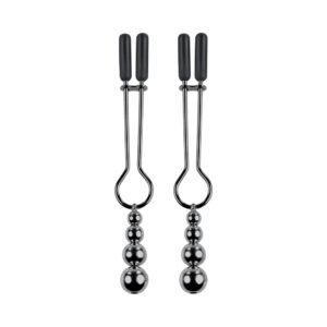 Alternative view of Selopa Beaded Nipple Clamps Stainless Steel Black Chrome