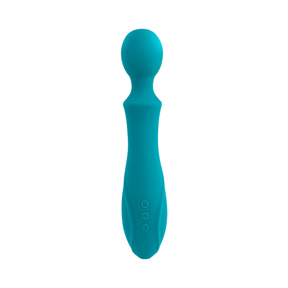Evolved Wanderful Sucker Rechargeable Wand with Suction Silicone Teal - Image 2