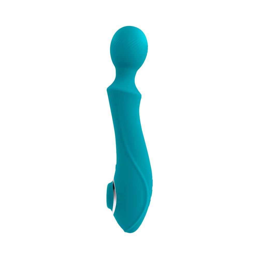 Evolved Wanderful Sucker Rechargeable Wand with Suction Silicone Teal - Image 5