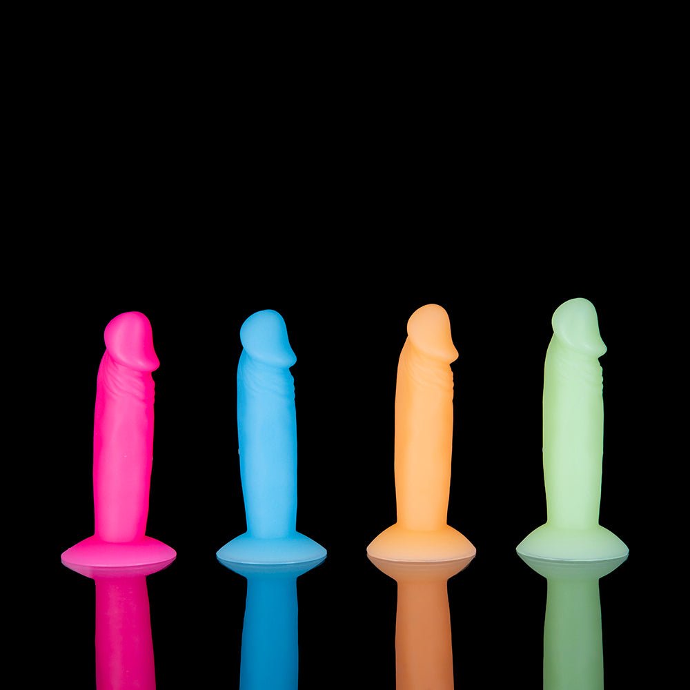 Addiction Silly Willy Glow-in-the-Dark 3.3 in. Silicone Dildo 12-Piece Fishbowl Display - Image 3