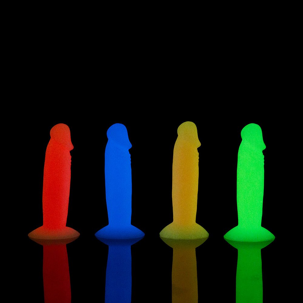 Addiction Silly Willy Glow-in-the-Dark 3.3 in. Silicone Dildo 12-Piece Fishbowl Display - Image 4
