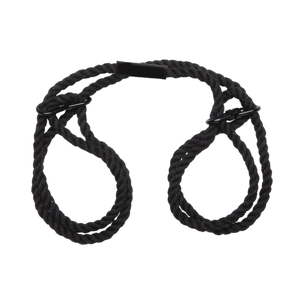 Merci Restrain 6mm Hemp Wrist or Ankle Cuffs Black - Image 2