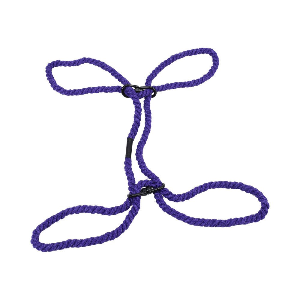 Merci Restrain 6mm Hemp Wrist or Ankle Cuffs Violet - Image 4
