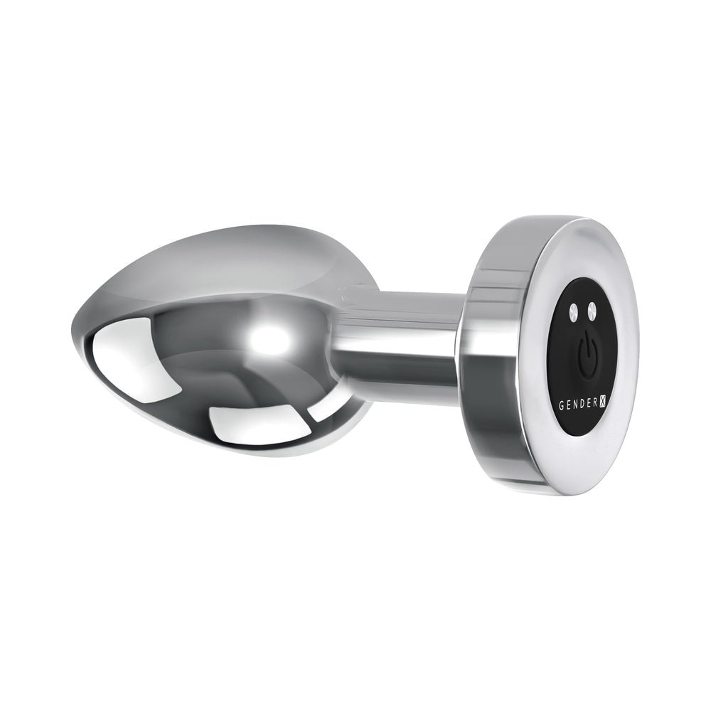 Gender X Rockin'' Metal Plug XL Rechargeable Vibrating Anal Plug Aluminum Silver - Image 5