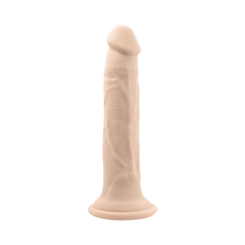 Evolved In Thrust We Trust Rechargeable Silicone Thrusting Vibrating Dildo with Remote Light - Image 4