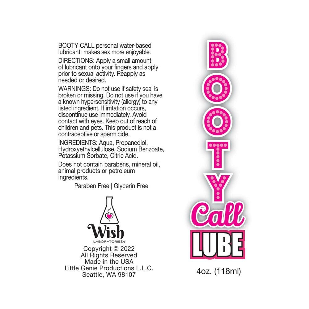 Booty Call Water-Based Lubricant 4 oz. - Image 2