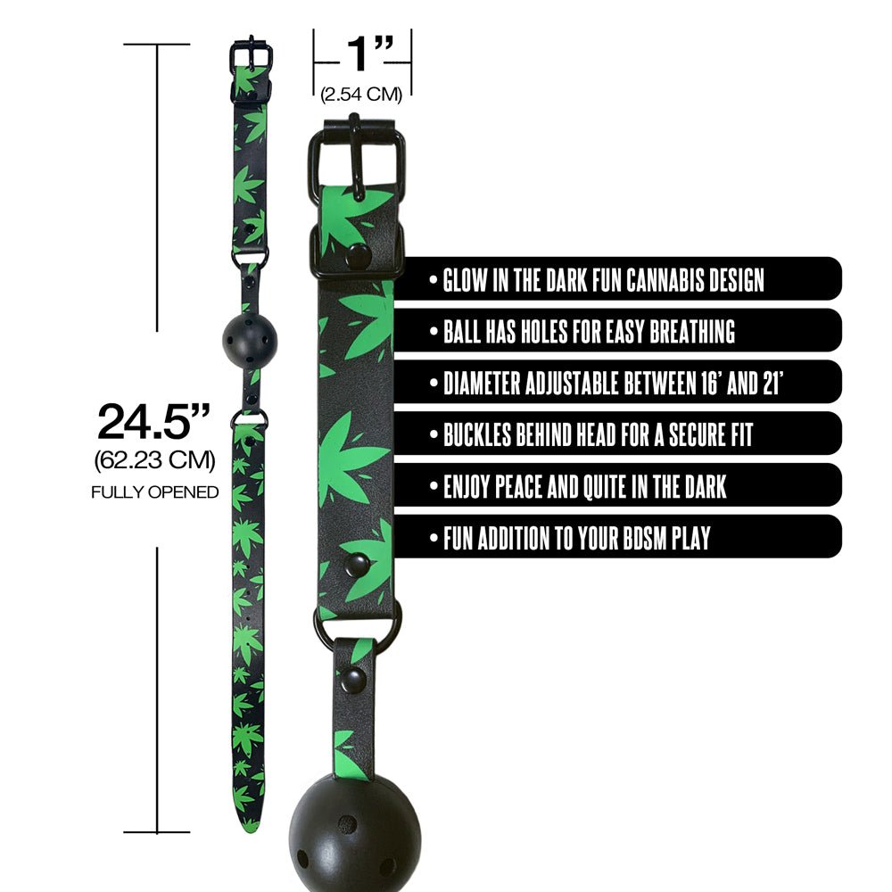 Stoner Vibes Chronic Collection Glow in the Dark Breathable Ball Gag - Image 4