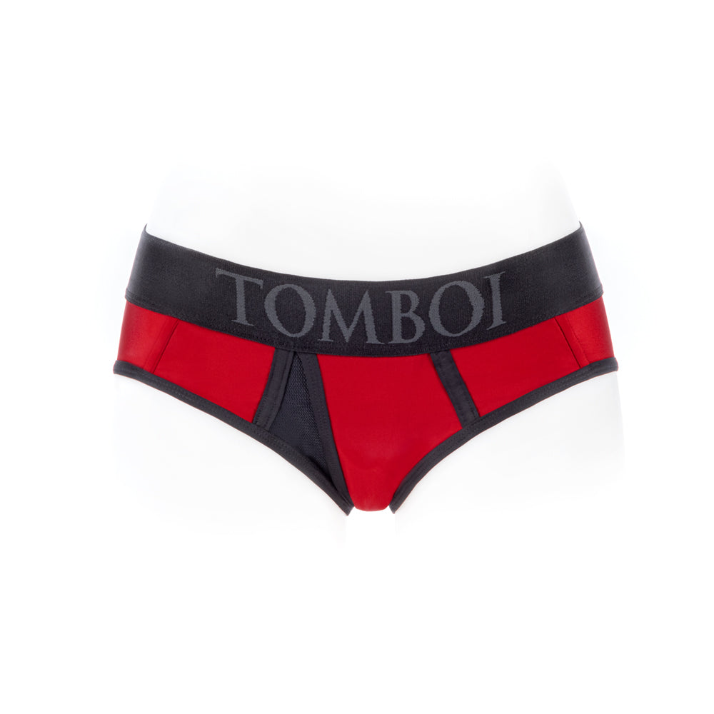 SpareParts Tomboi Cover Brief Style Underwear Harness Nylon Red/Black 4XL - Image 2
