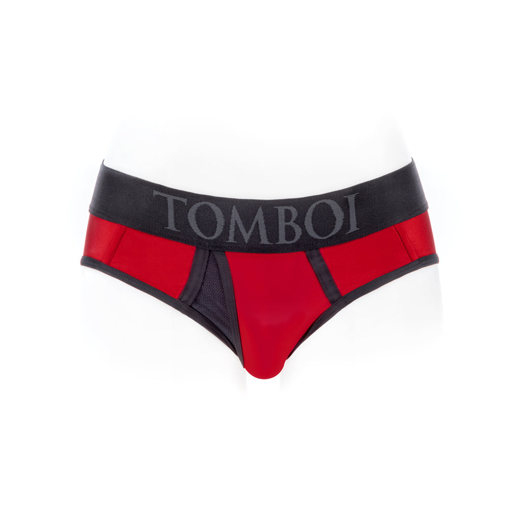 SpareParts Tomboi Cover Brief Style Underwear Harness Nylon Red/Black 4XL - Image 4