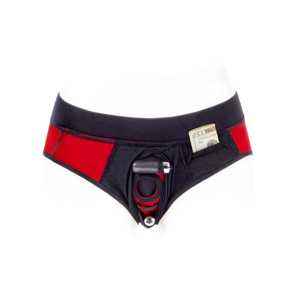 SpareParts Tomboi Cover Brief Style Underwear Harness Nylon Red/Black 4XL - Image 6