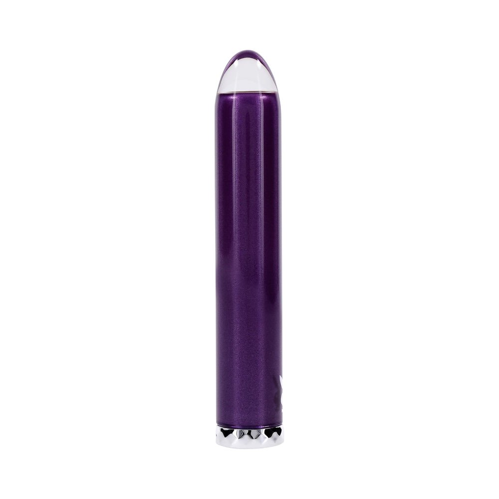 Playboy Amethyst Rechargeble Vibrating Glass Vibe Purple - Image 4