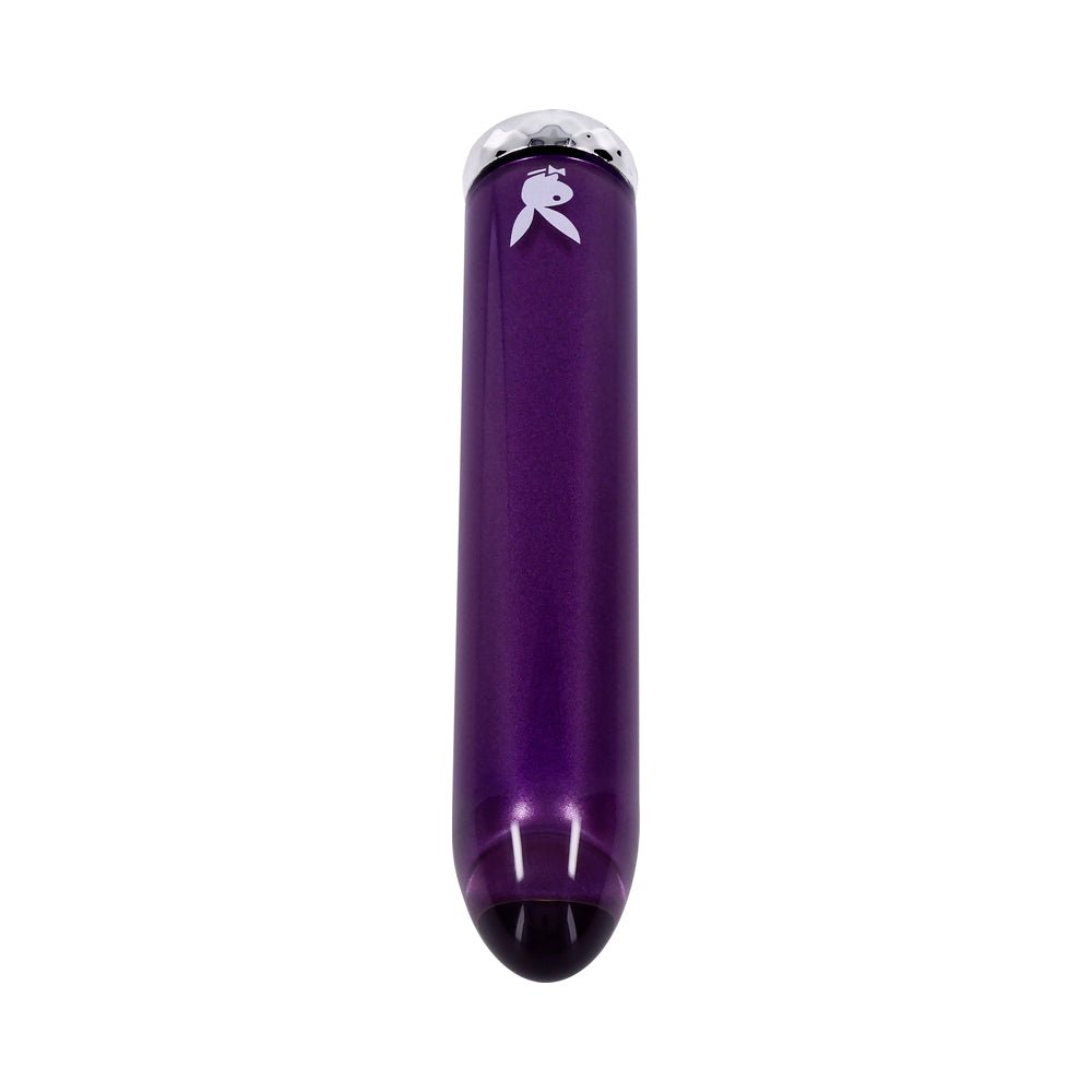 Playboy Amethyst Rechargeble Vibrating Glass Vibe Purple - Image 6