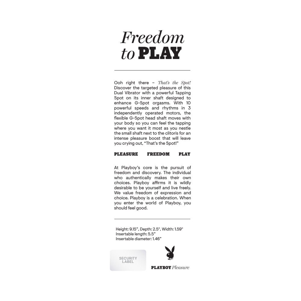 Playboy That''s The Spot Rechargeable Vibrating Dual Stimulator Vibe Silicone 2 AM - Image 9