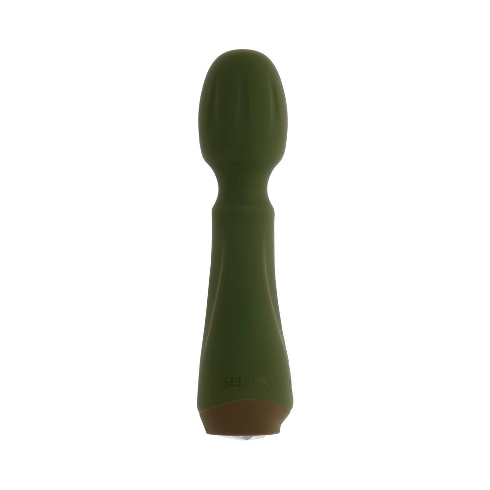 Selopa Heartfelt Rechargeable Vibrating Mini Wand Silicone Green - Image 3