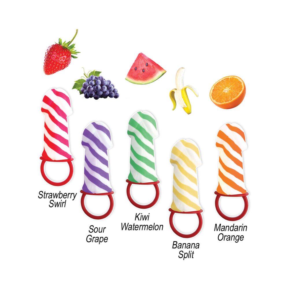 Candy Stripers Pecker Candy Ring Pop 5 Assorted Flavors 36pc Display - Image 2