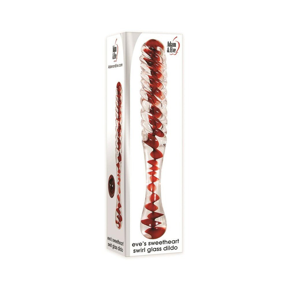 Adam & Eve Eve''s Sweetheart Swirl Glass Dildo