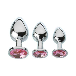 Alternative view of Adam & Eve Pink Gem Anal Plug Set