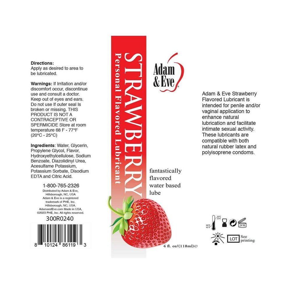 Adam & Eve Flavored Lubricant Strawberry 4 oz. - Image 4