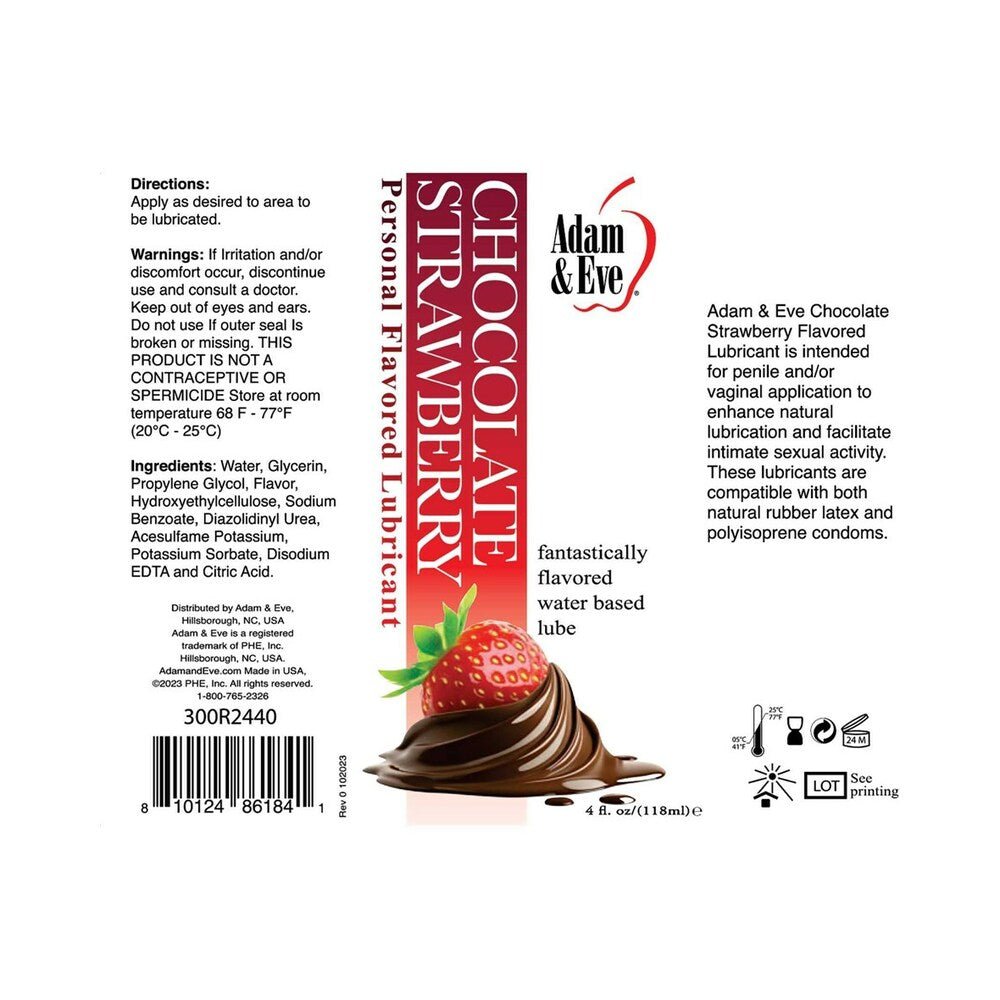Adam & Eve Flavored Lubricant Chocolate Strawberry 4 oz. - Image 4