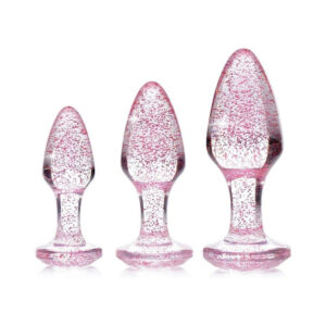 Alternative view of Adam & Eve Glitter Gem Butt Plug Set Pink
