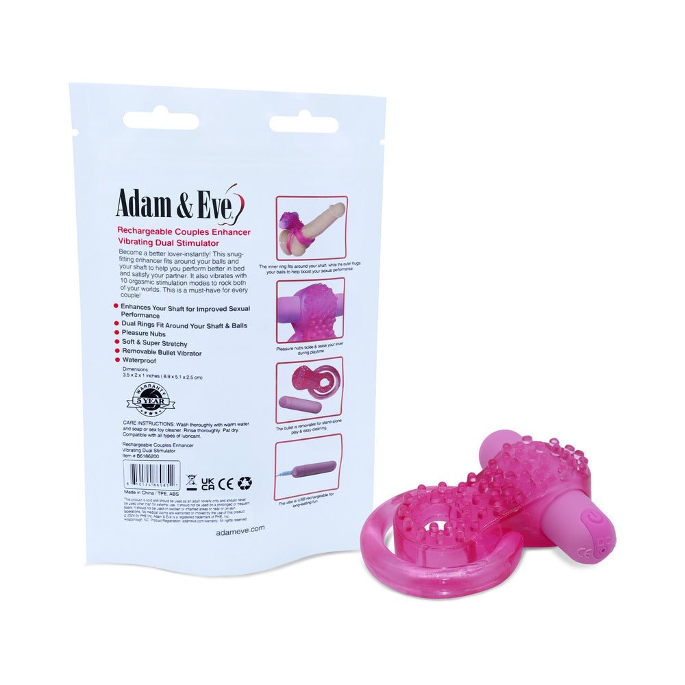 Adam & Eve Rechargeable Couples Enhancer Ring (Bag Packaging) - Image 2