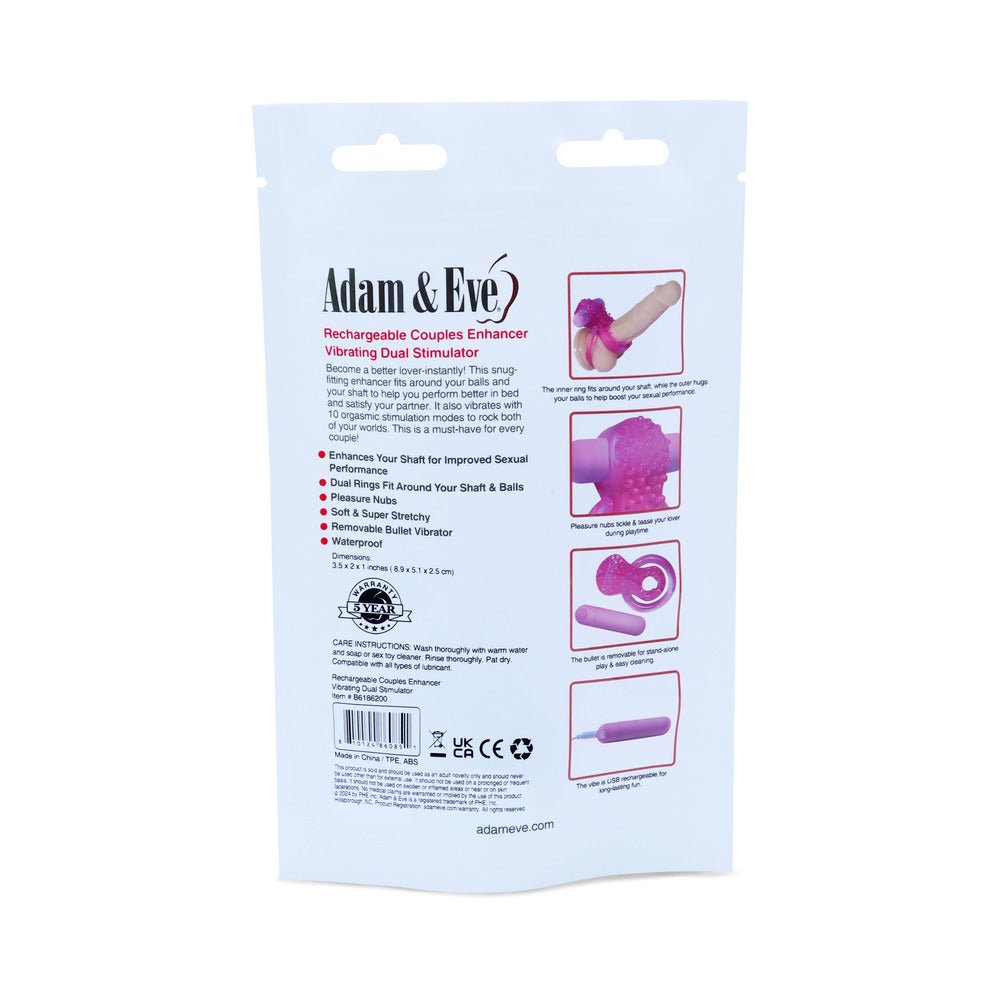 Adam & Eve Rechargeable Couples Enhancer Ring (Bag Packaging) - Image 4