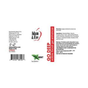 Alternative view of Adam & Eve Go Deep Edible Throat Gel Enhancer Mint 1 oz.
