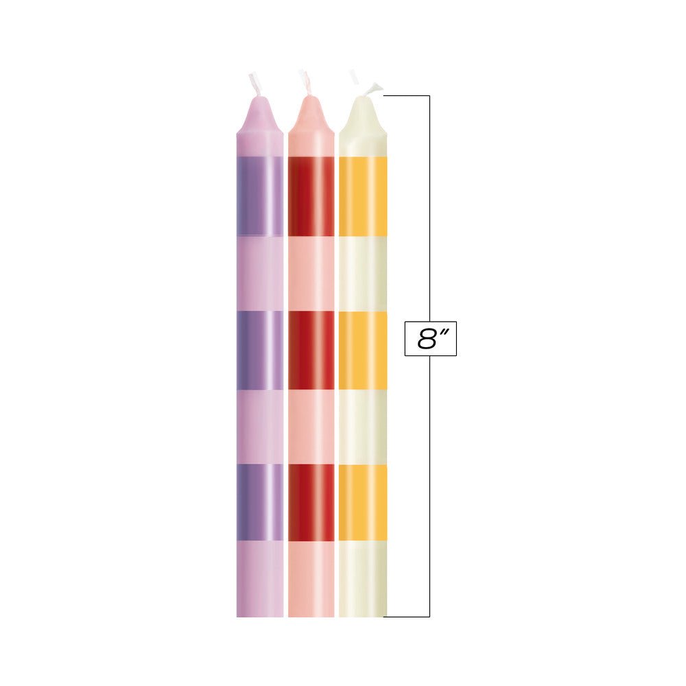 The 9''s Make Me Melt Sensual Warm Drip Candles 3pk Stripes Pastellines - Image 2