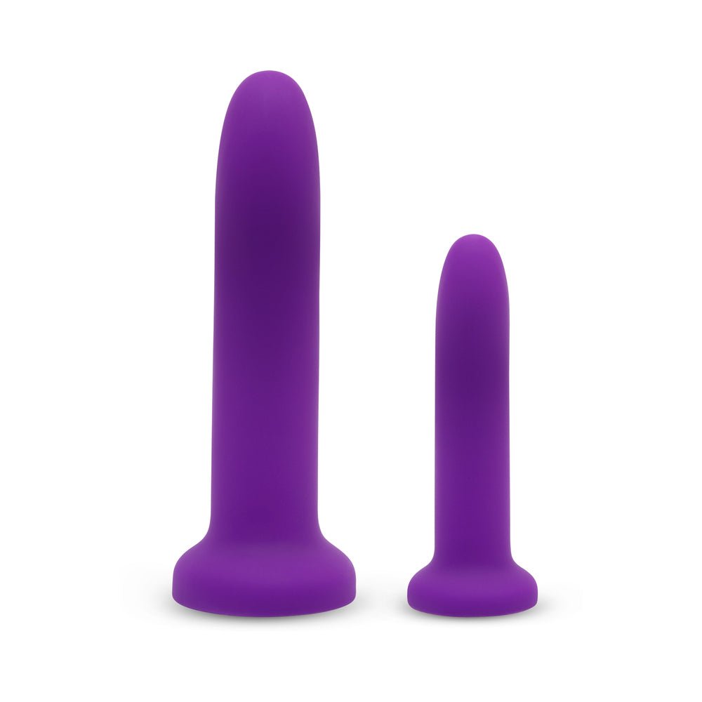 Together Duo 2-Piece 5 / 7 in. Silicone Dildo & Harness Set Purple - Image 6