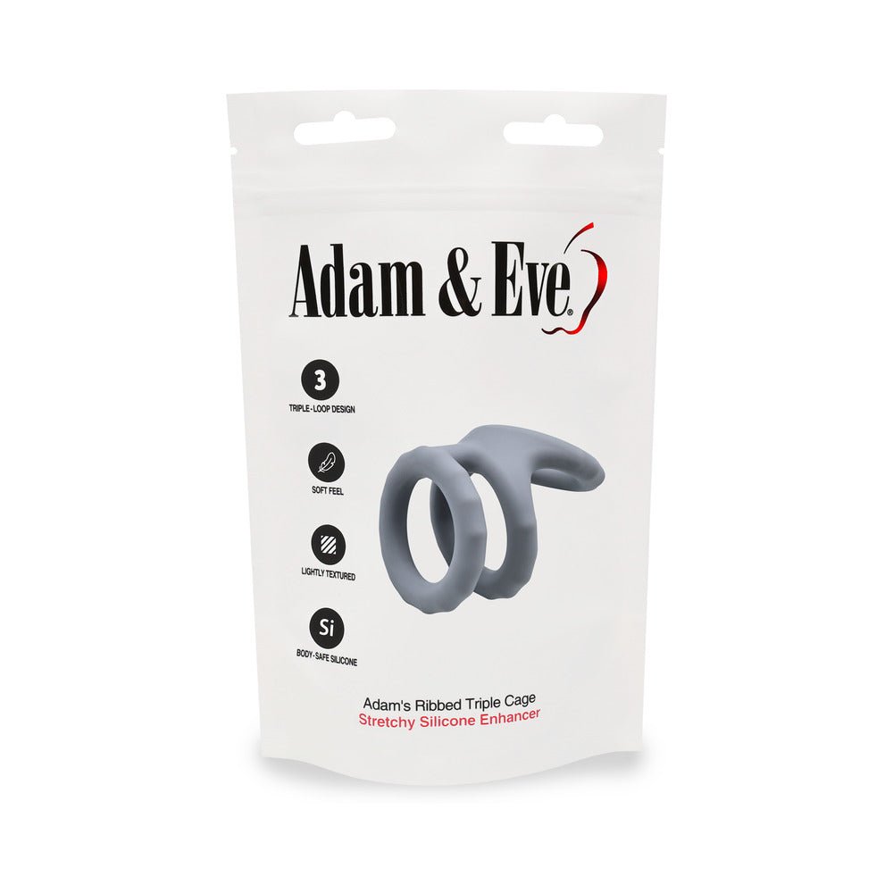 Adam & Eve Adam''s Ridged Triple Cage (Bag Packaging) - Image 7