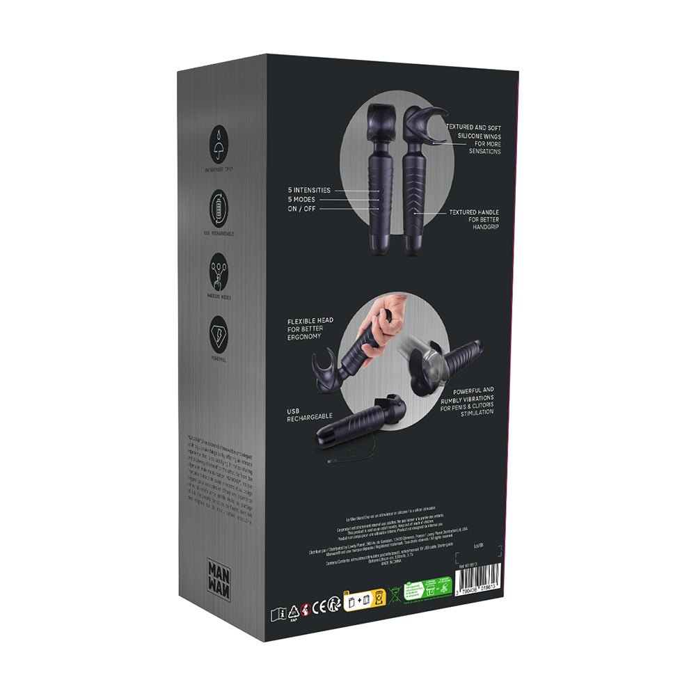 MAN WAN Man.Wand Evo 2-in-1 Frenulum Stimulator & Wand with Crescendo Black Plum - Image 8