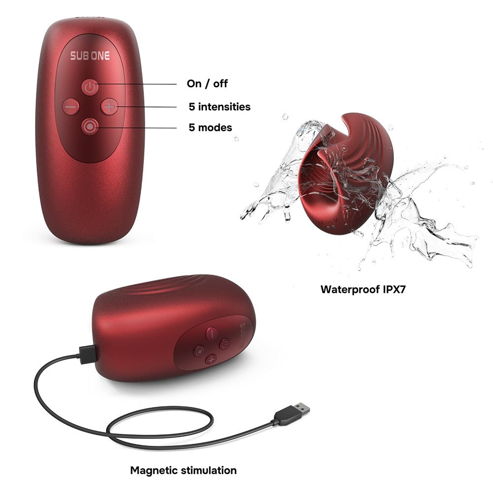 MAN WAN Sub One Tapping Stimulator Velvet Red - Image 3