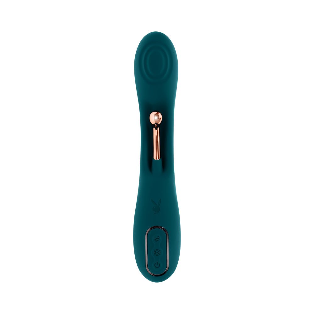 Playboy Aurelie Rechargeable Silicone G-Spot Tickling Vibrator Deep Teal - Image 3