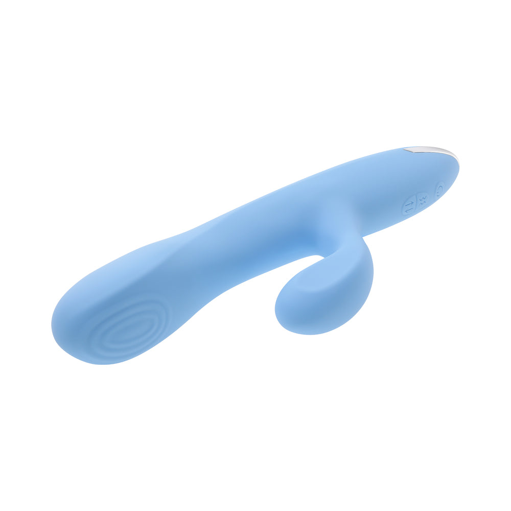 Playboy Up & Away Rechargeable Silicone Rabbit Vibrator Blue - Image 10