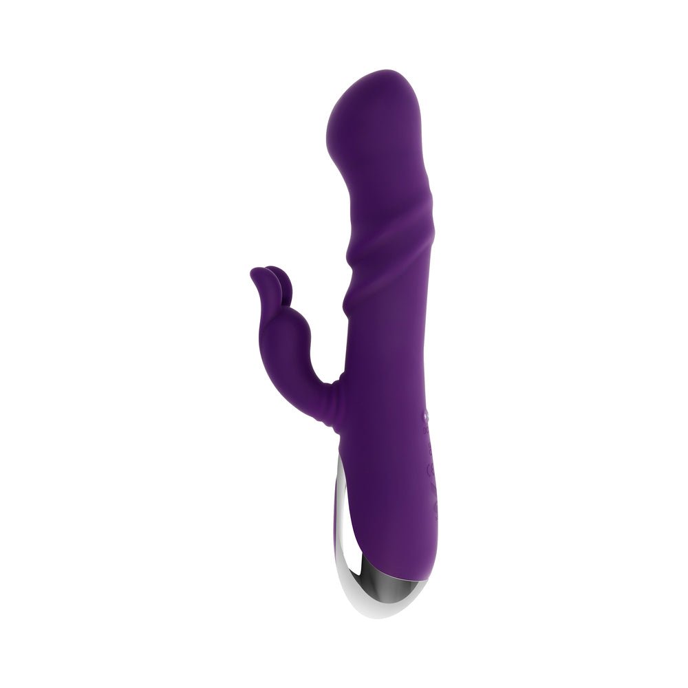 Playboy Bunny Punch Rechargeable Silicone Rabbit Vibrator Purple - Image 2