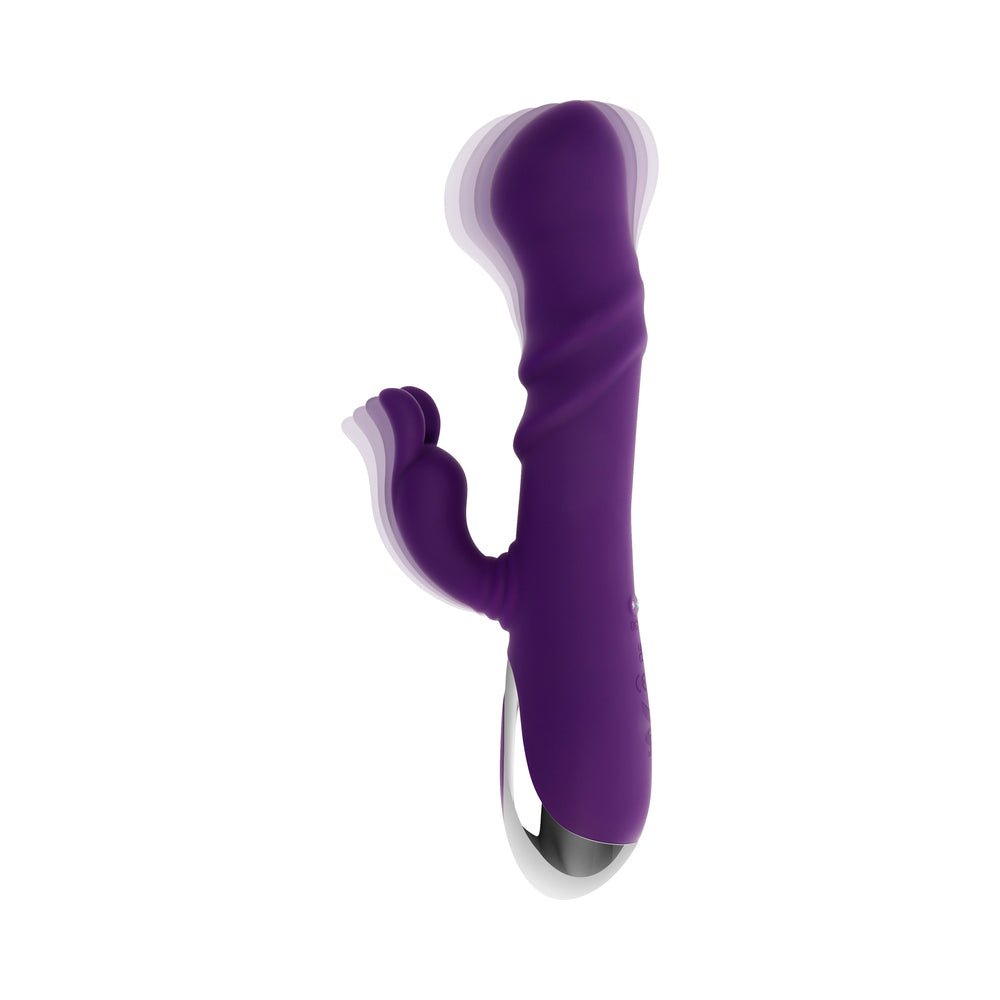 Playboy Bunny Punch Rechargeable Silicone Rabbit Vibrator Purple - Image 3