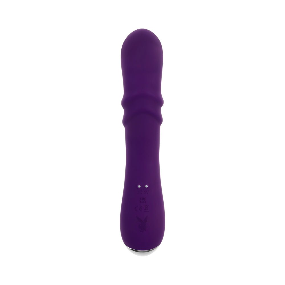 Playboy Bunny Punch Rechargeable Silicone Rabbit Vibrator Purple - Image 6