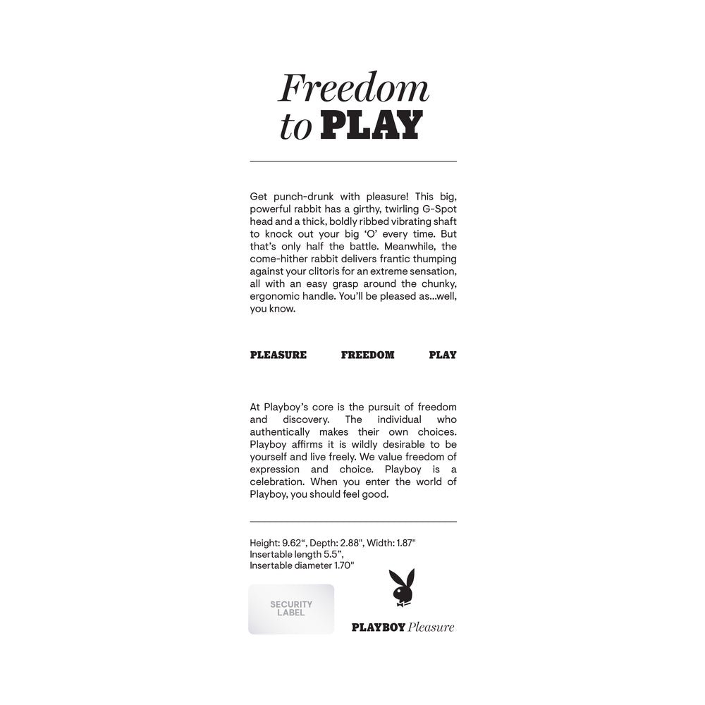 Playboy Bunny Punch Rechargeable Silicone Rabbit Vibrator Purple - Image 9