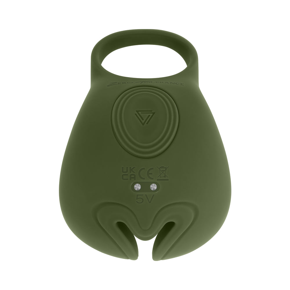 Zero Tolerance Nutty Buddy Rechargeable Cock Ring Stimulator Silicone Green - Image 2